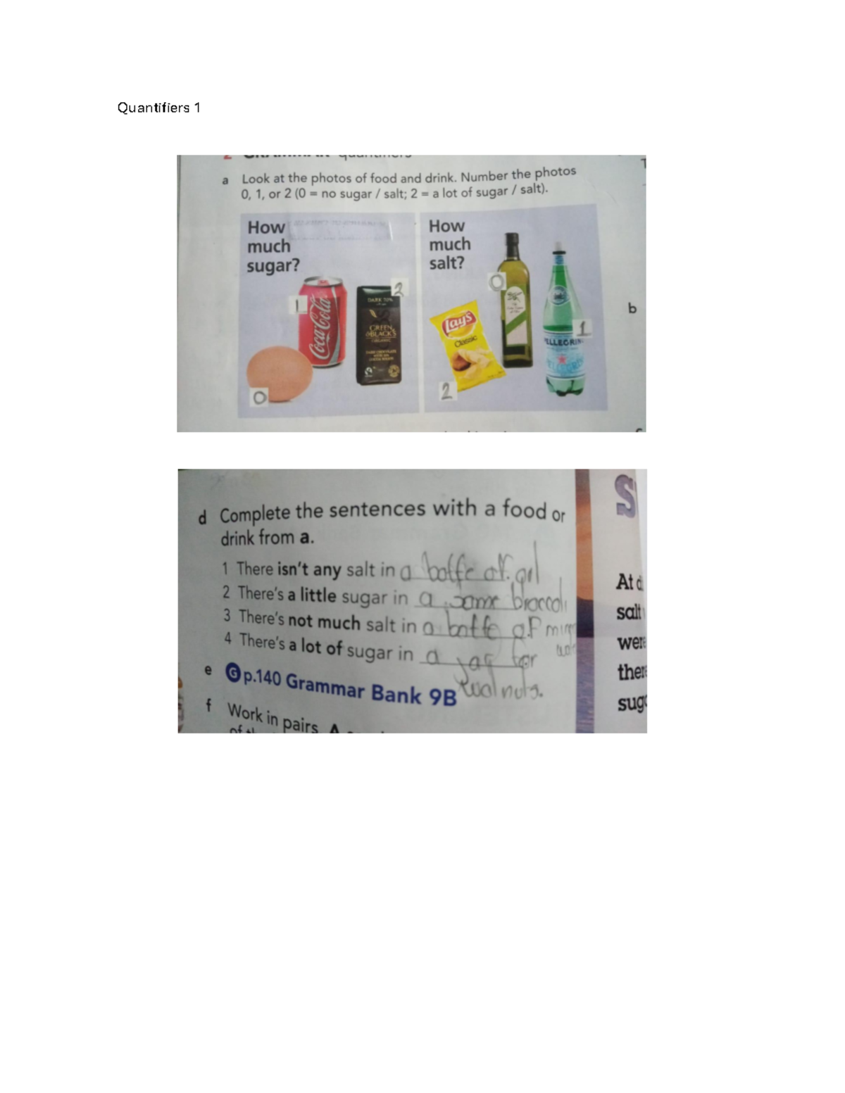 Quantifiers 1 - Qualifiers - Quantifiers 1 1 Look at the photos of food ...