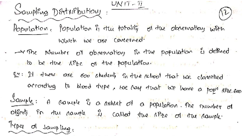 Sampling Distributions II: Understanding Population and Sample Concepts ...