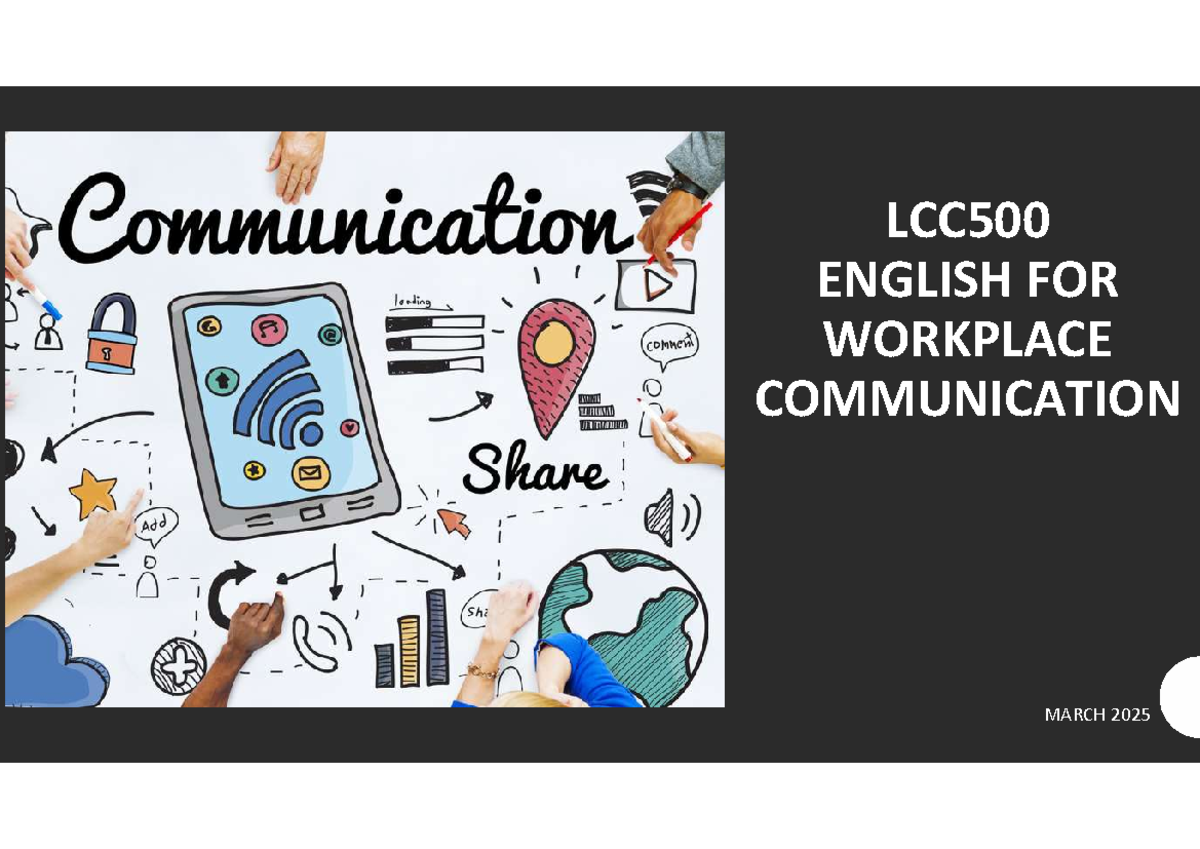 LCC500 Workplace Communication Course Info for Class of 2025 - Studocu