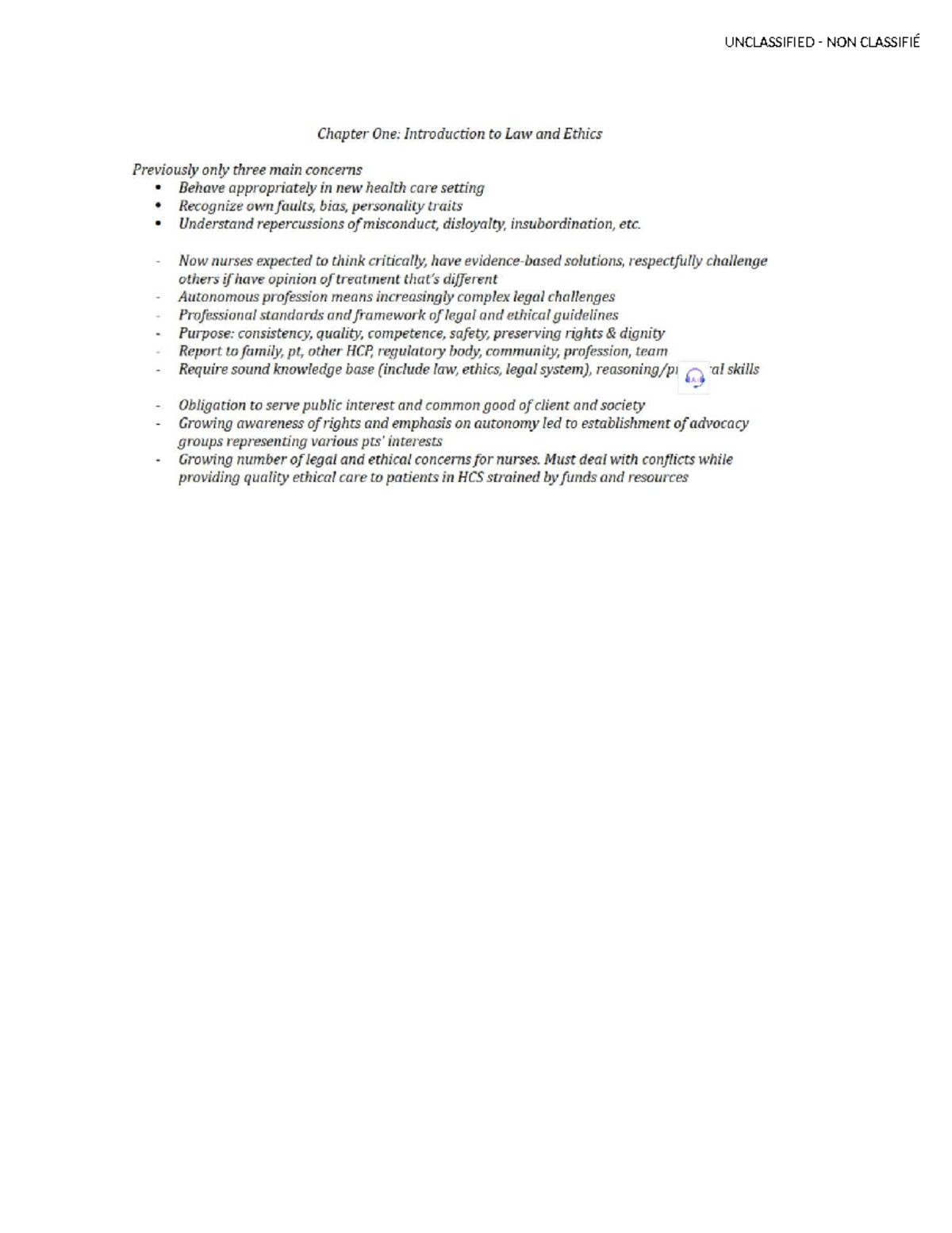 Ethics - Chapter 1: Introduction to Law and Ethics in Nursing - Studocu
