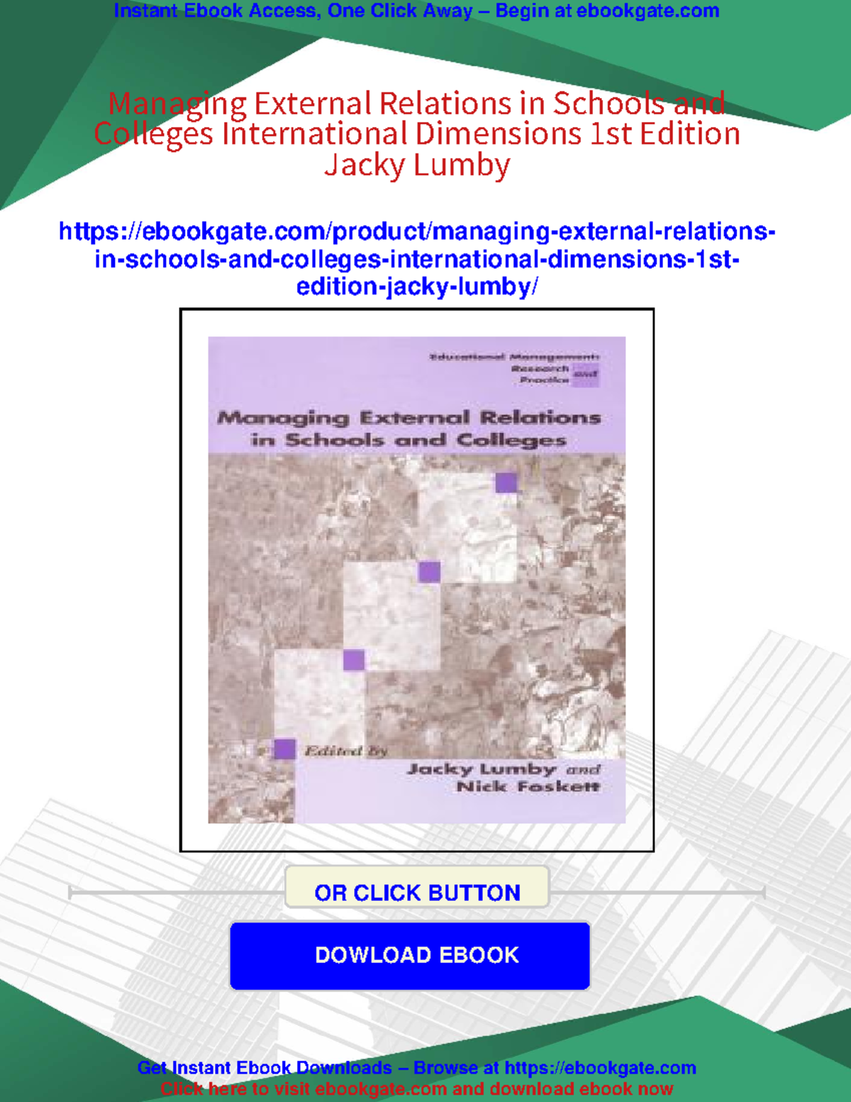 Managing External Relations in Schools and Colleges: Insights and ...