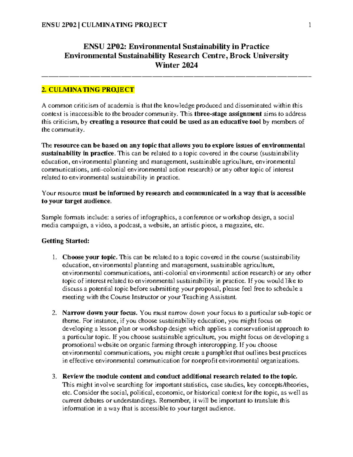 EN2P02 Final Project: Creating Sustainable Community Resources - Studocu