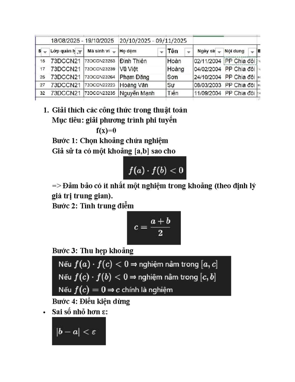 Giải thích Thuật Toán Chia Đôi và Code MATLAB (PP chia đôi4 5 - 234 ...