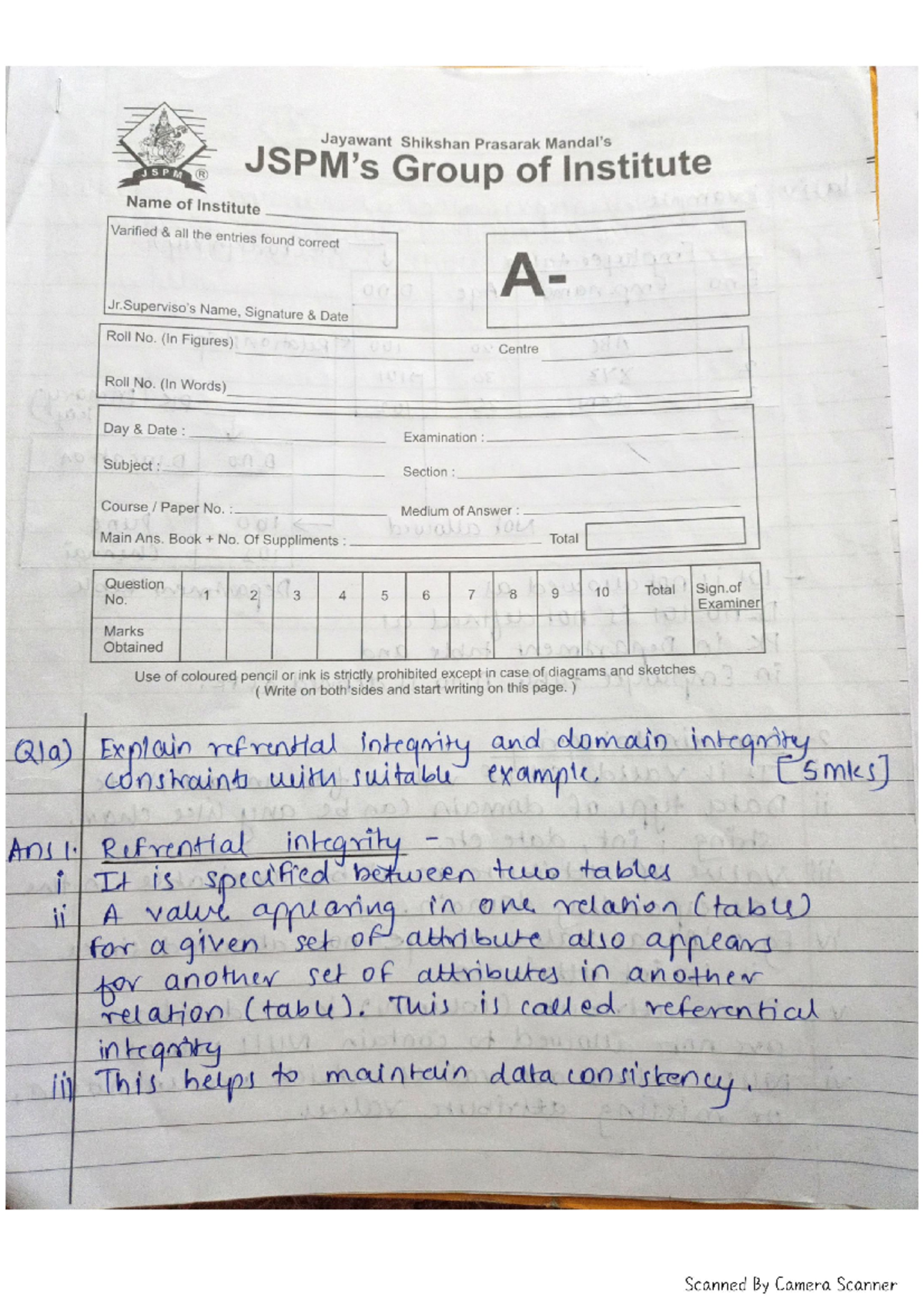 ADBMS Sept '23 Exam Solutions - Comprehensive Notes - Studocu