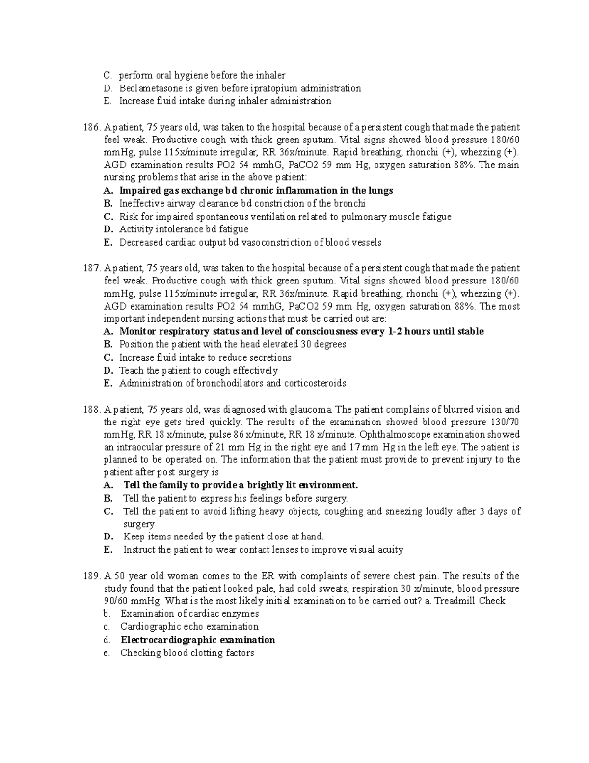 Nursing Assignment Unit 09: Patient Care and Interventions Analysis ...