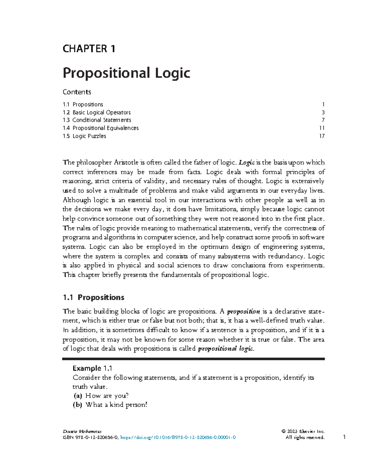 Discrete Math - Chapter 1: Fundamentals of Propositional Logic - Studocu