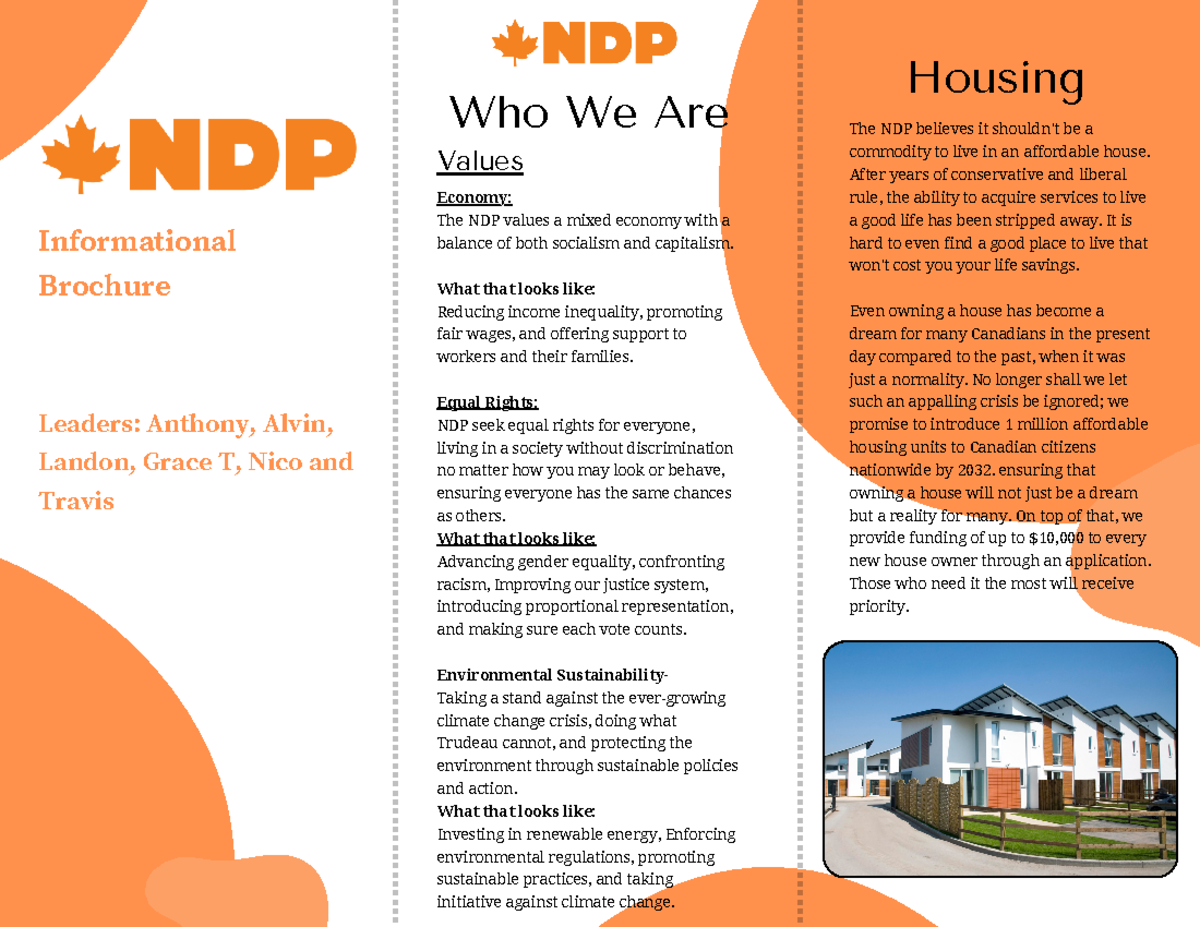 NDP Project Brochure - CAH MONEY OF THE CASH MONEY OF TE CASY - Who We ...