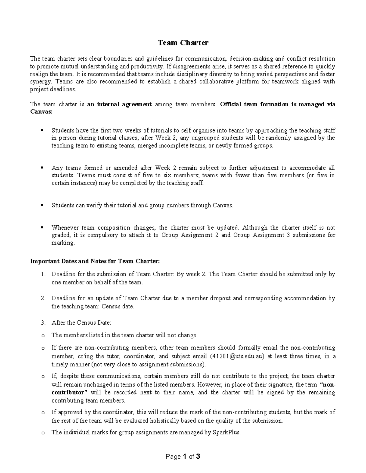 Team Charter Template V1 for Group Assignments 2 & 3 - Studocu