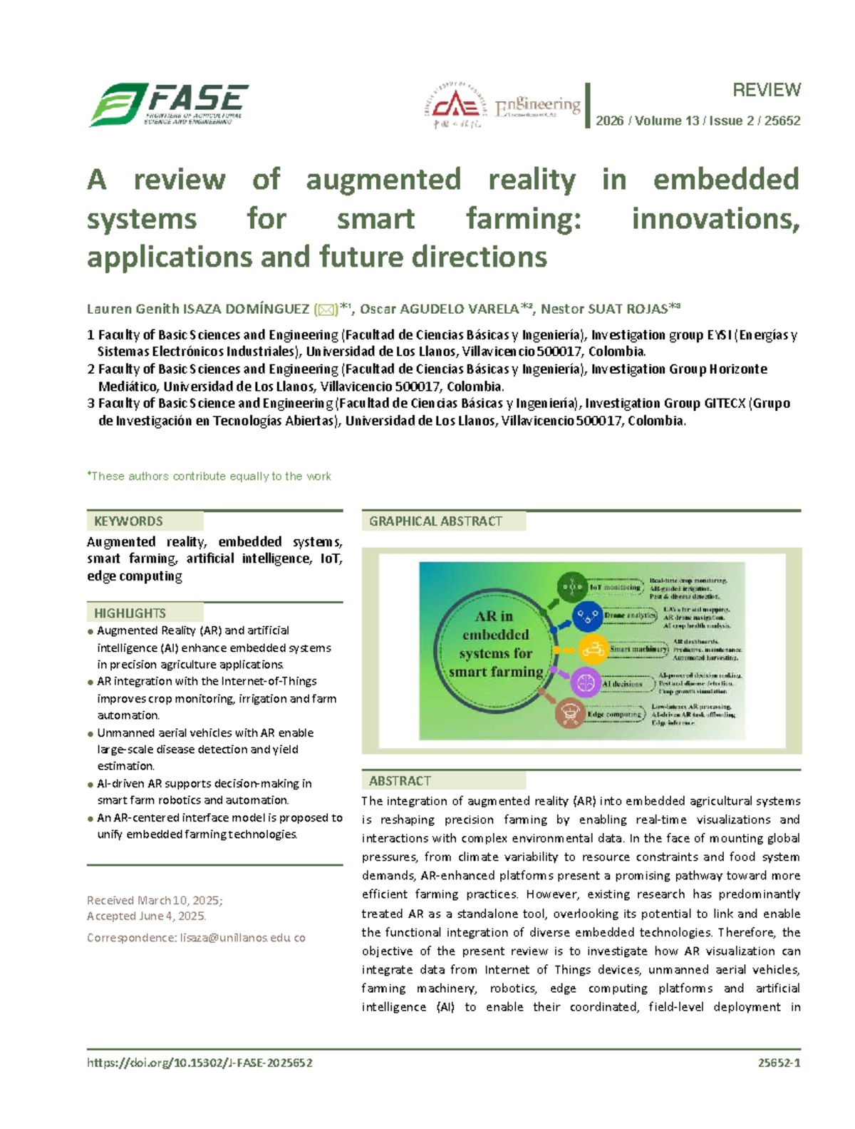 REVIEW 2026: Augmented Reality in Embedded Systems for Smart Farming ...