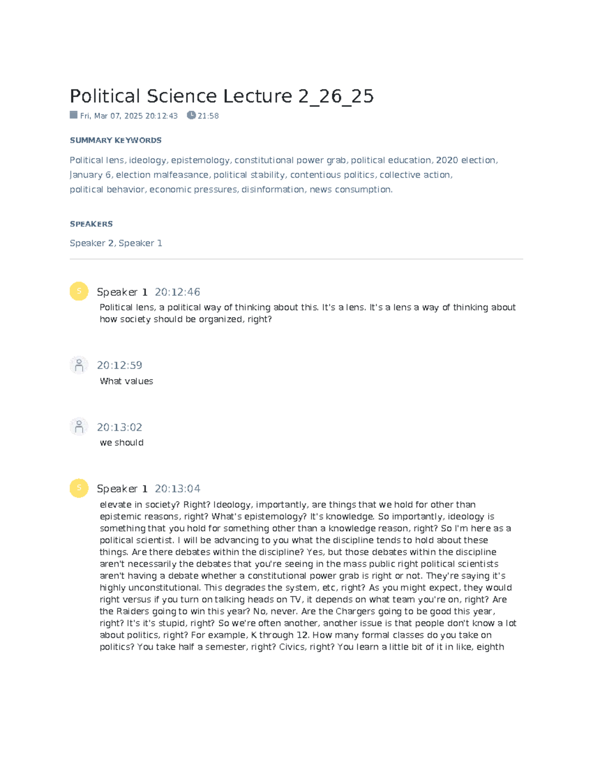 Political Science Lecture Notes: Key Themes and Concepts (PS 101 ...
