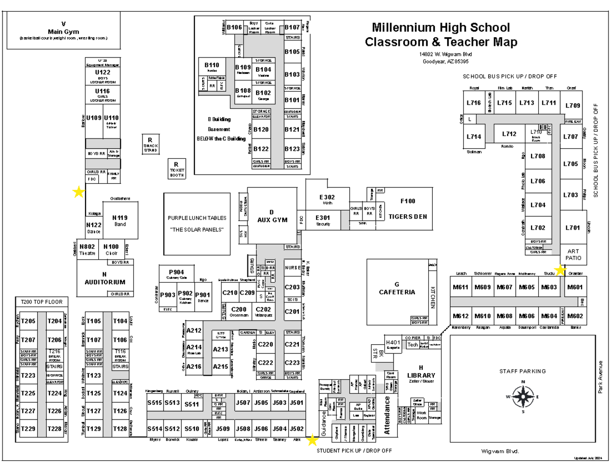 MHS Campus Map 24-25 - lllloo tsb is better - V Main Gym B106 B B B110 ...