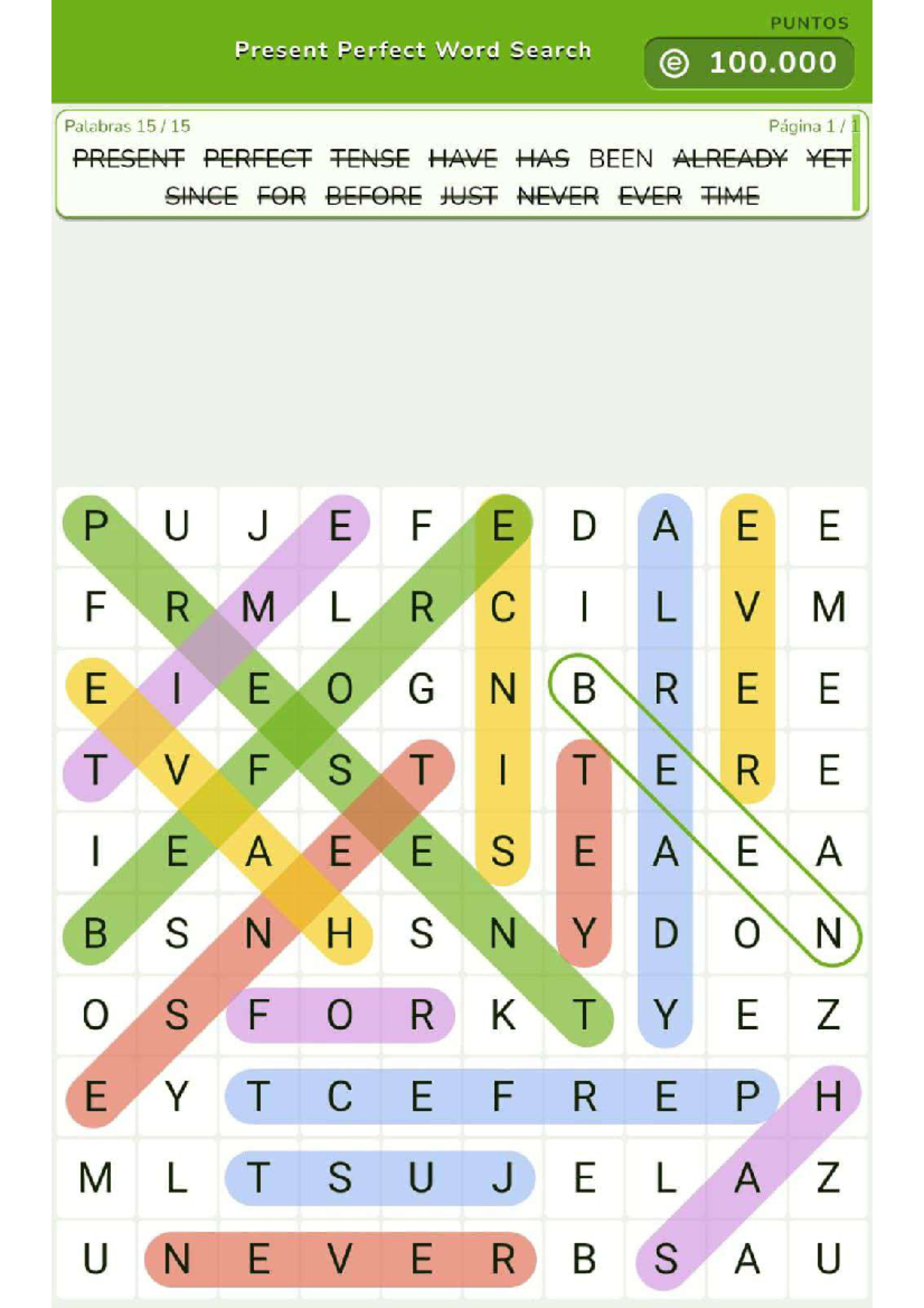Sopa de Letras Unit 8: Present Perfect Word Search Activity - Studocu