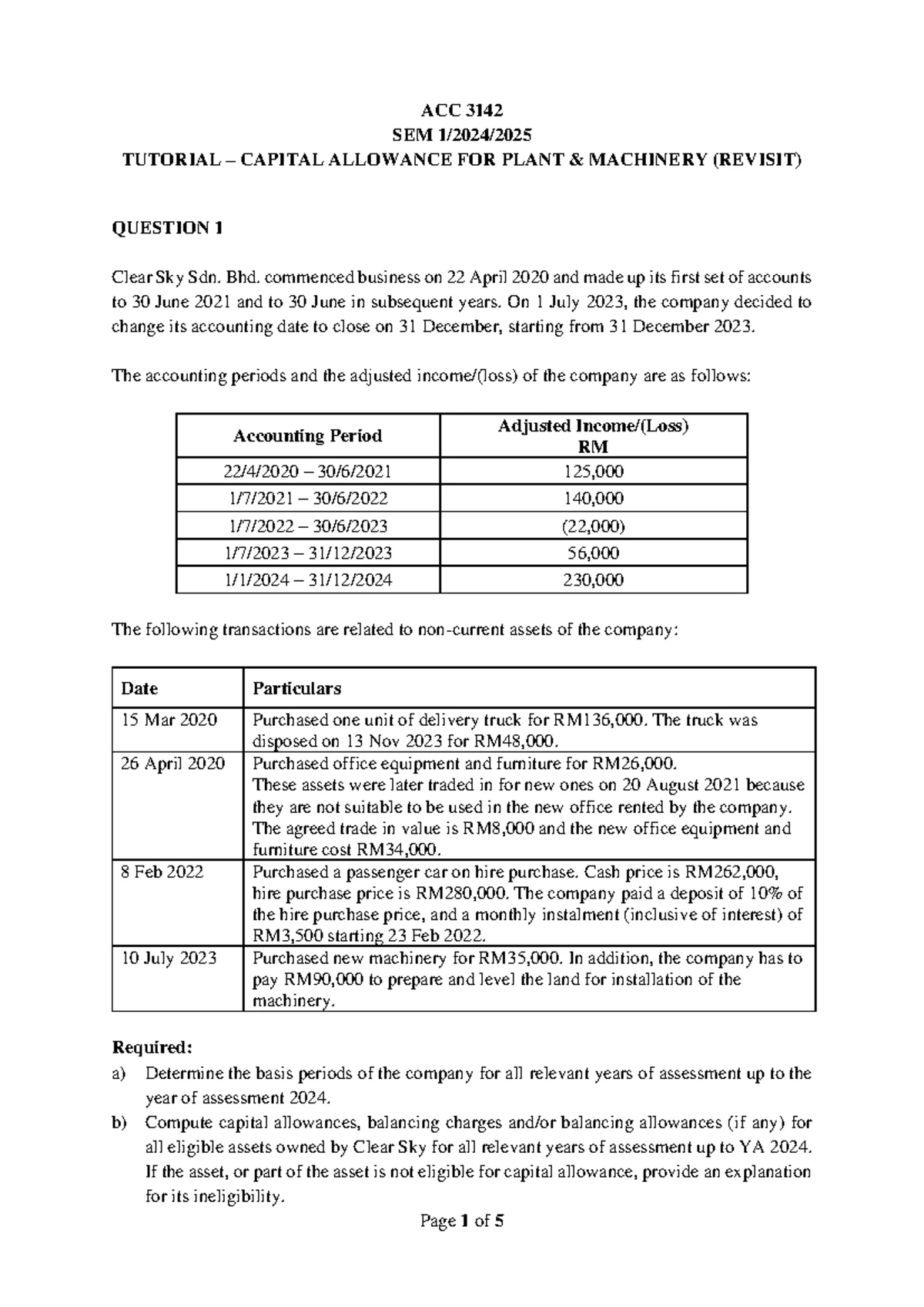 ACC 2241 Taxation 1: Chargeable Income Calculation Format - Studocu
