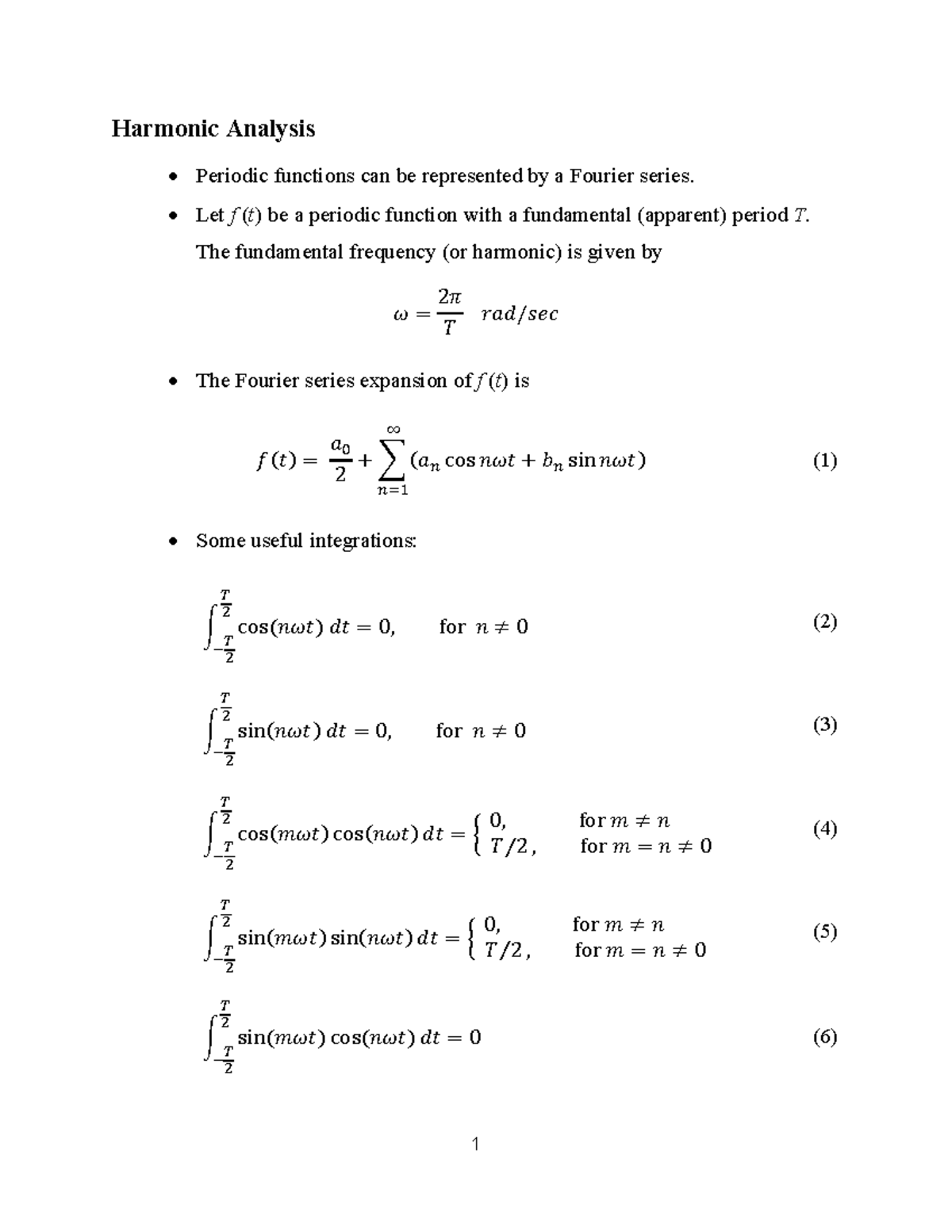 Vid-10 Harmonic Analysis - Harmonic Analysis Periodic functions can be ...