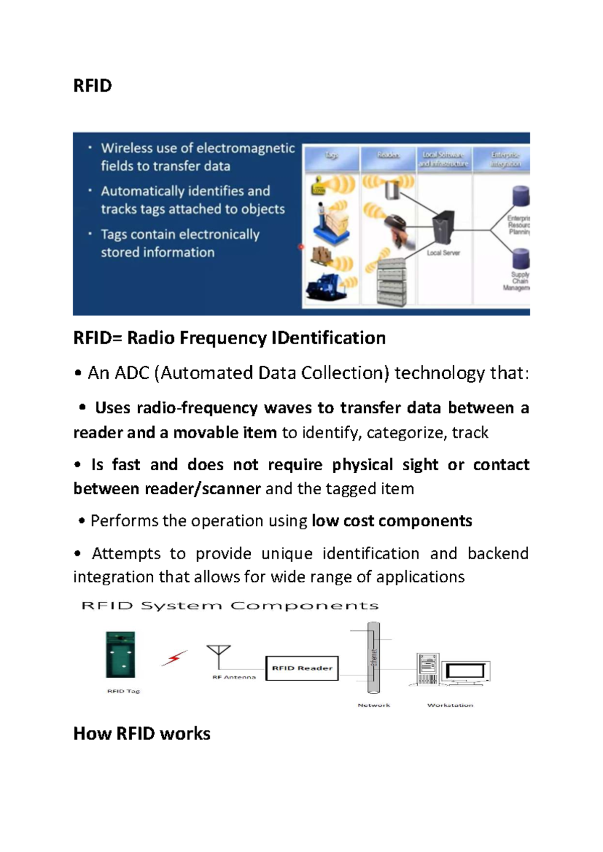 RFID - Informative Notes on Automated Data Collection Technology - Studocu