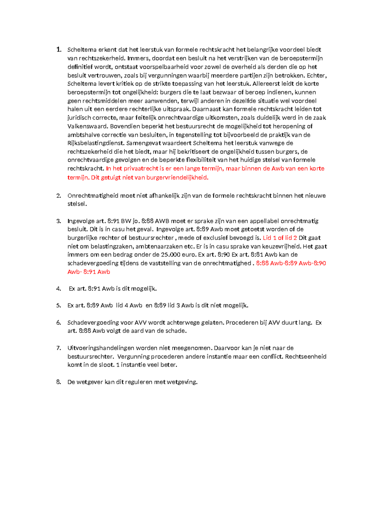RBTO WG5 - Formele Rechtskracht en Ongelijkheid in Bestuursrecht ...