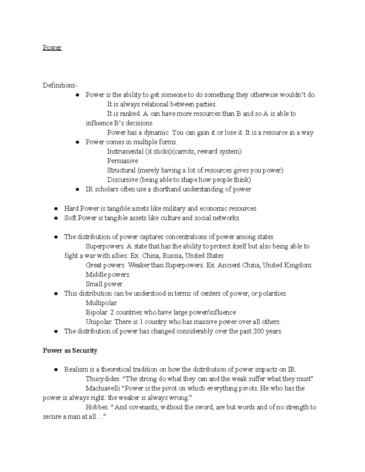 Lecture 4- Power - Power Definitions- Power is the ability to get ...