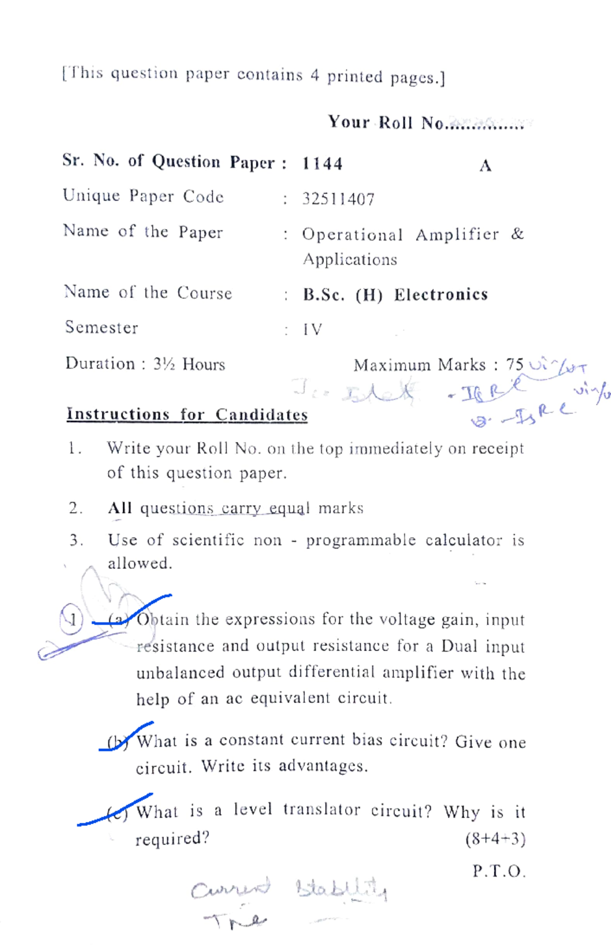 Final Exam - Analog Electronics II PYQ Paper for Sem IV - 2022 - Studocu