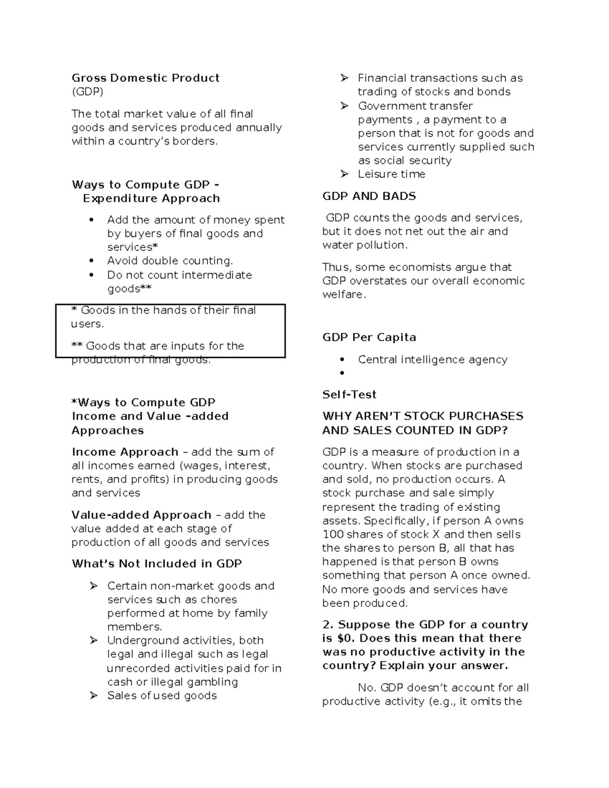 EDEV CH 3 - Key Concepts and Computation Methods of GDP - Studocu