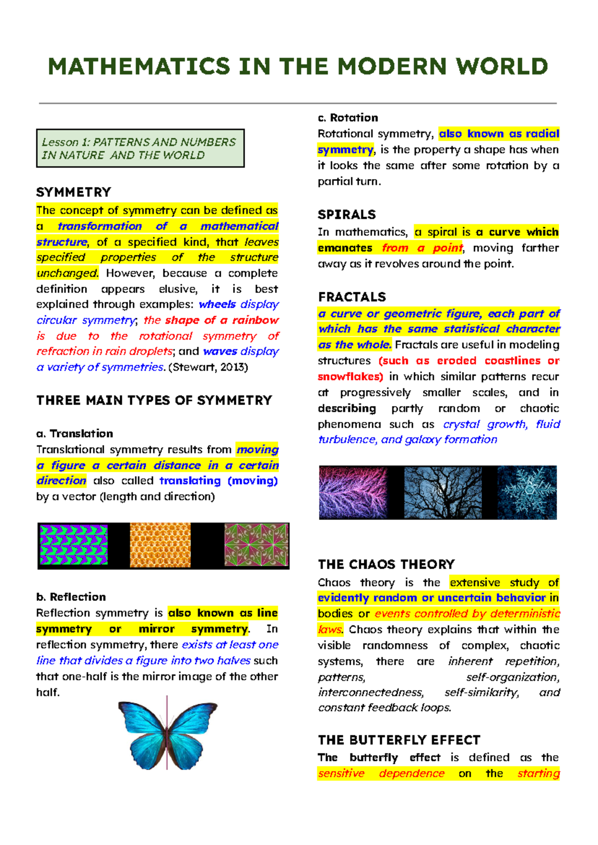 MMW GNED 03 - Lesson 1 and 2 - MATHEMATICS IN THE MODERN WORLD Lesson 1 ...