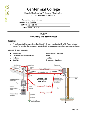 EET-115 Lab 11 - GFCI & Arc Fault Protection - Page 1 of 2 Centennial ...