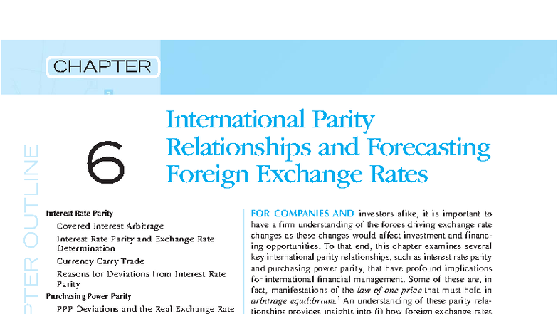 C16 - Chapter 6: International Parity Relationships & FX Rate ...