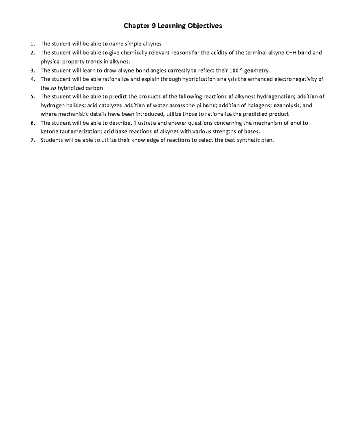 Chapter 9 Learning Objectives - Chapter 9 Learning Objectives The ...