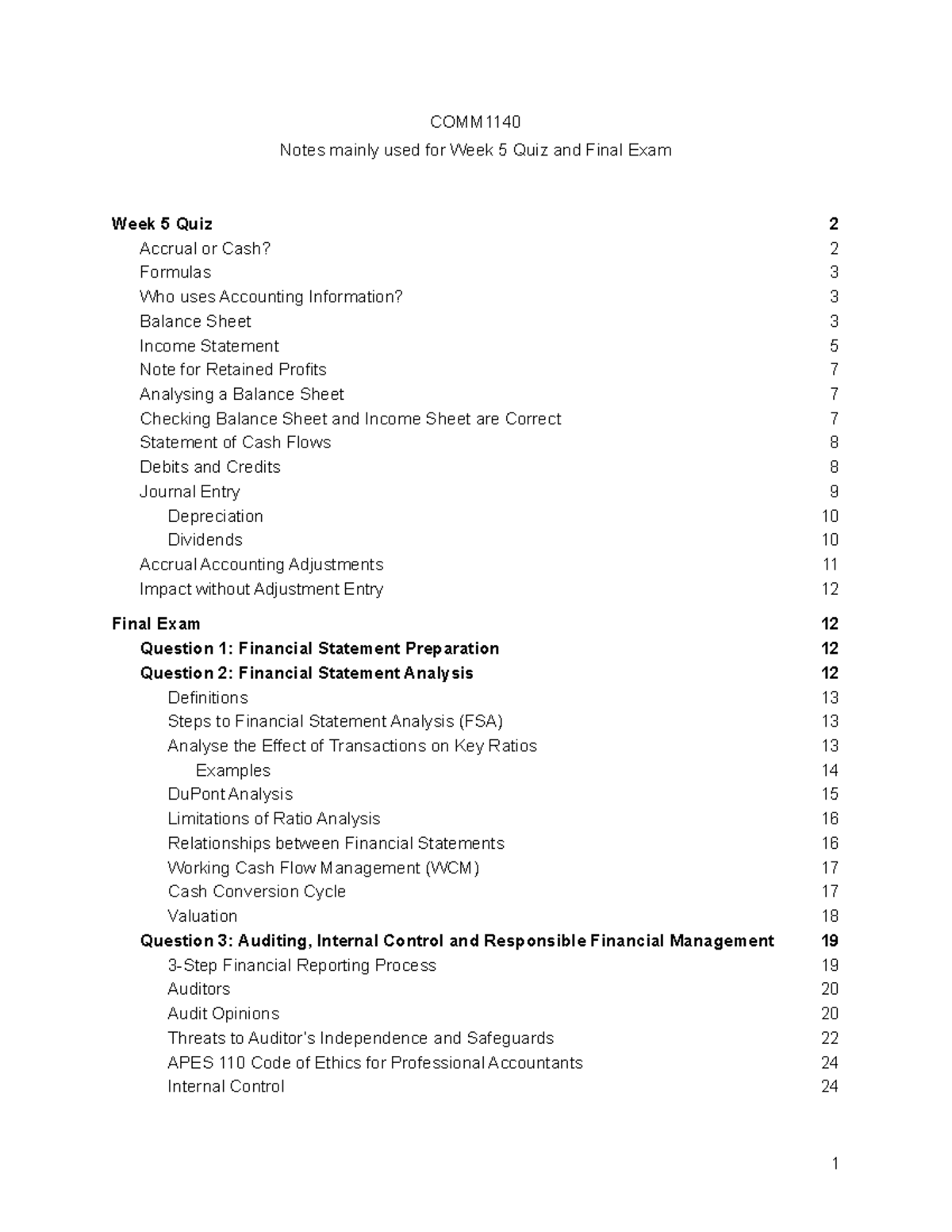 High Distinction COMM1140 Cheat Sheet for Week 5 Quiz & Final Exam ...