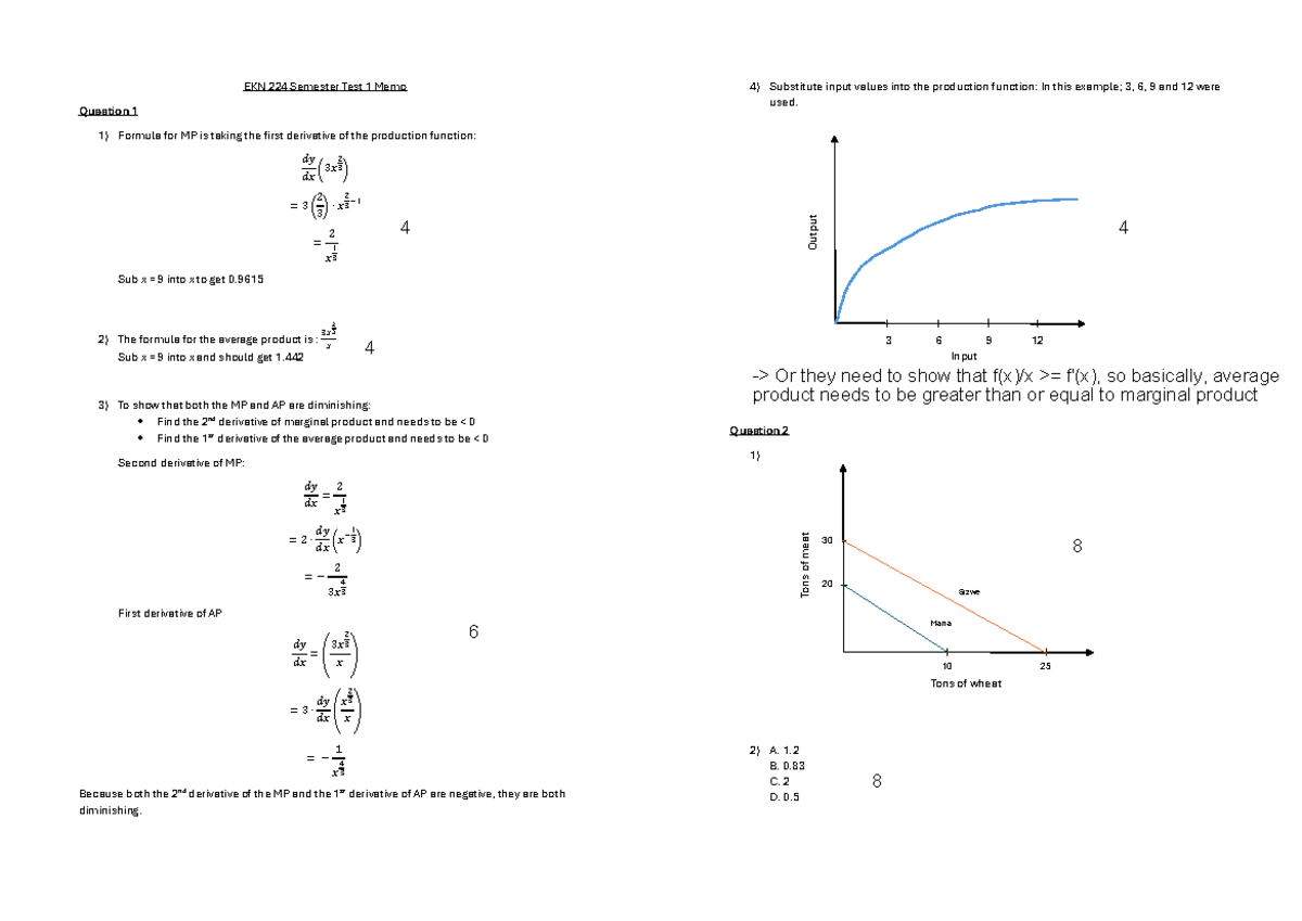 EKN 224 Semester Test 1 2024 Memo Analysis and Solutions - Studocu
