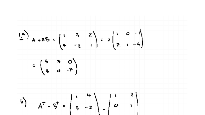 Practice Questions on Matrices - Solutions (MATH 3) - Studocu