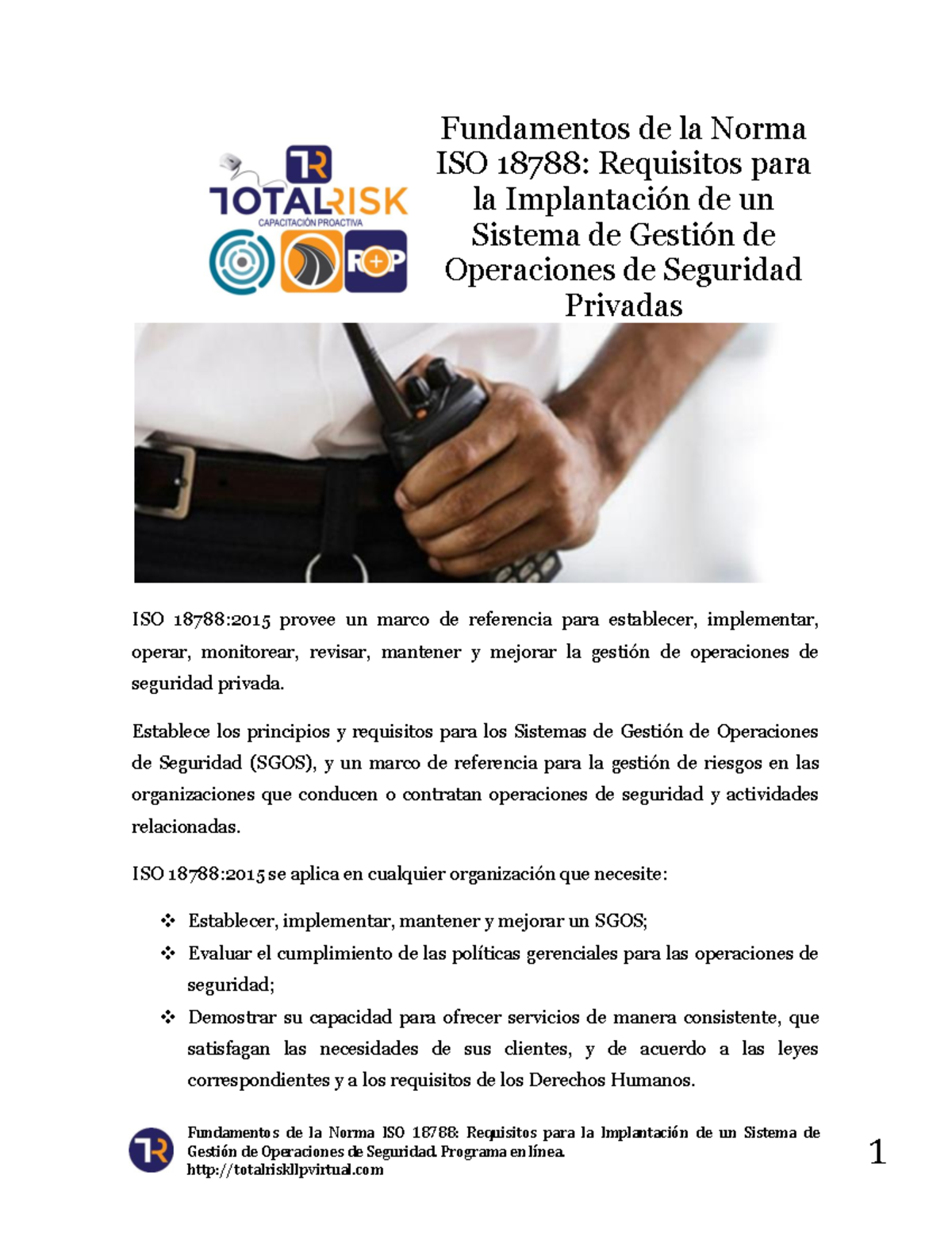 ISO 18788: Objetivos, Contenido y Evaluación del SGOS - Studocu