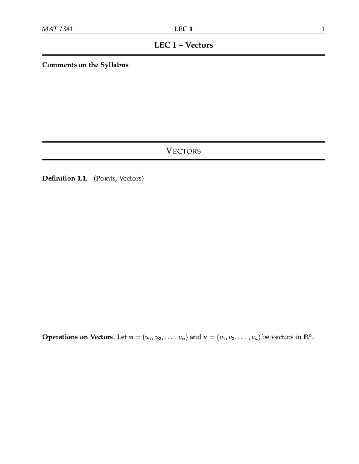 MAT 1341 Spring 2025 DGD Workbook for Linear Algebra - Studocu