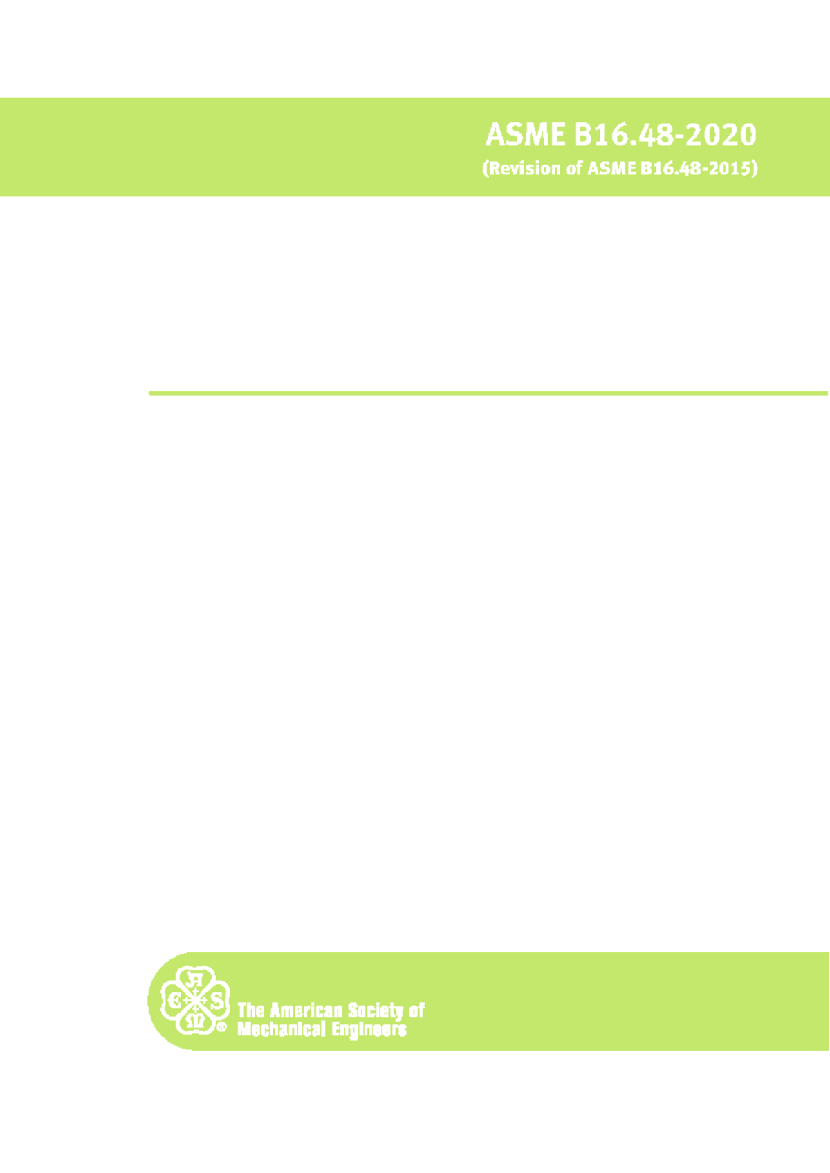 ASME B16.48: Revision of Line Blanks Standard (2020 Edition) - Studocu