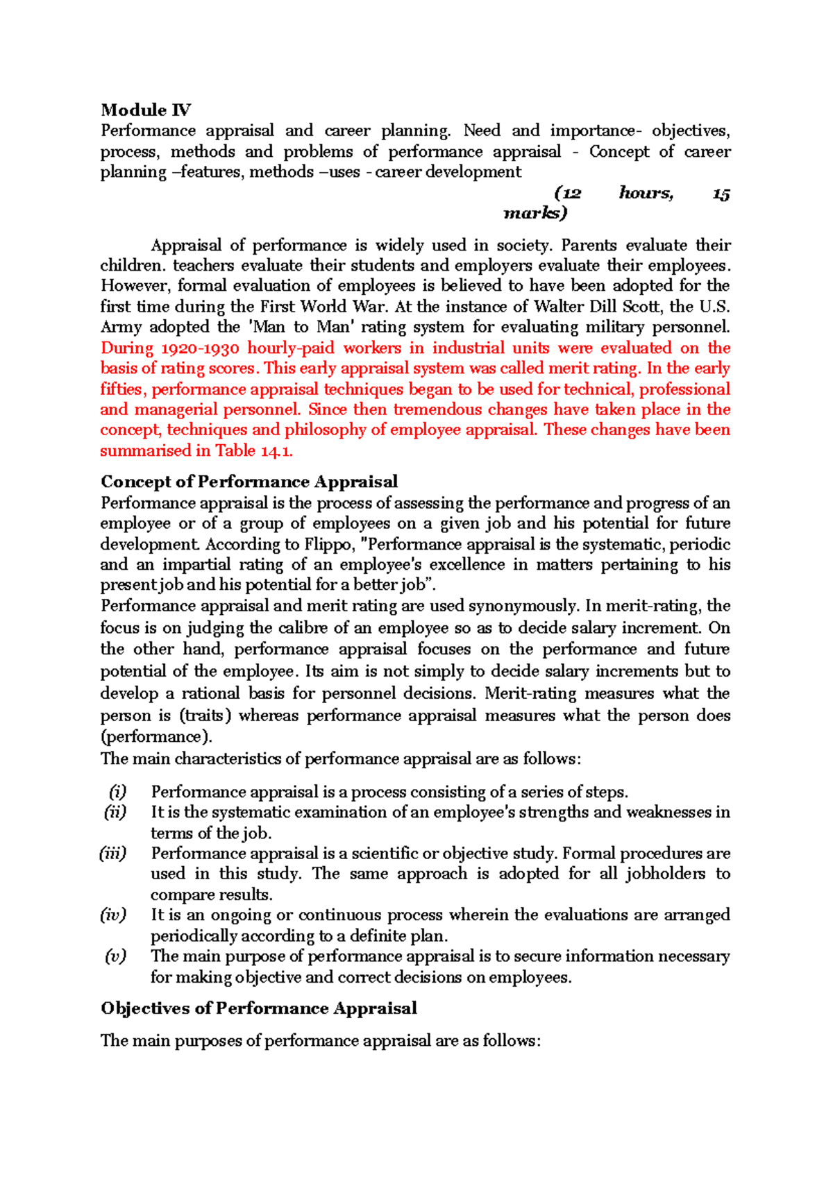 Module IV - Performance Appraisal - Module IV Performance appraisal and ...