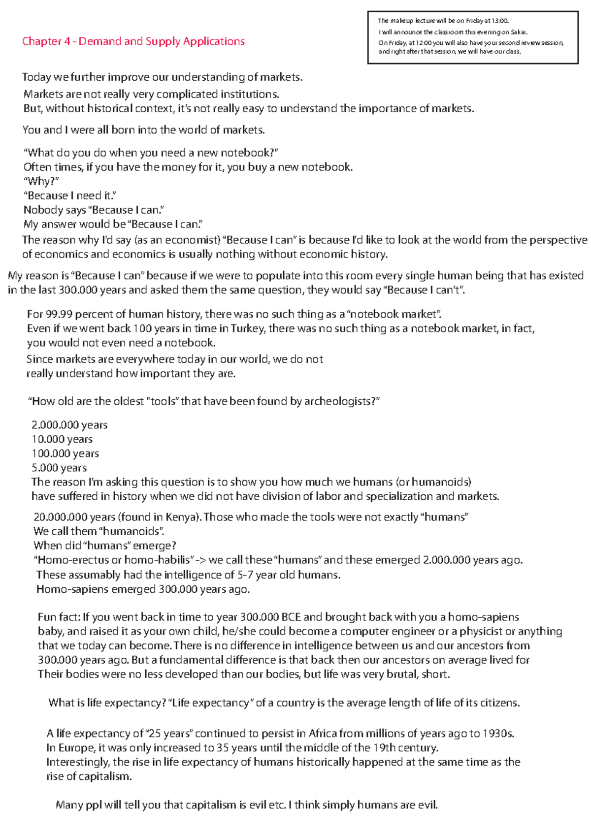 Class Notes - Week 6 - Section 2 - Chapter 4 - Demand and Supply ...
