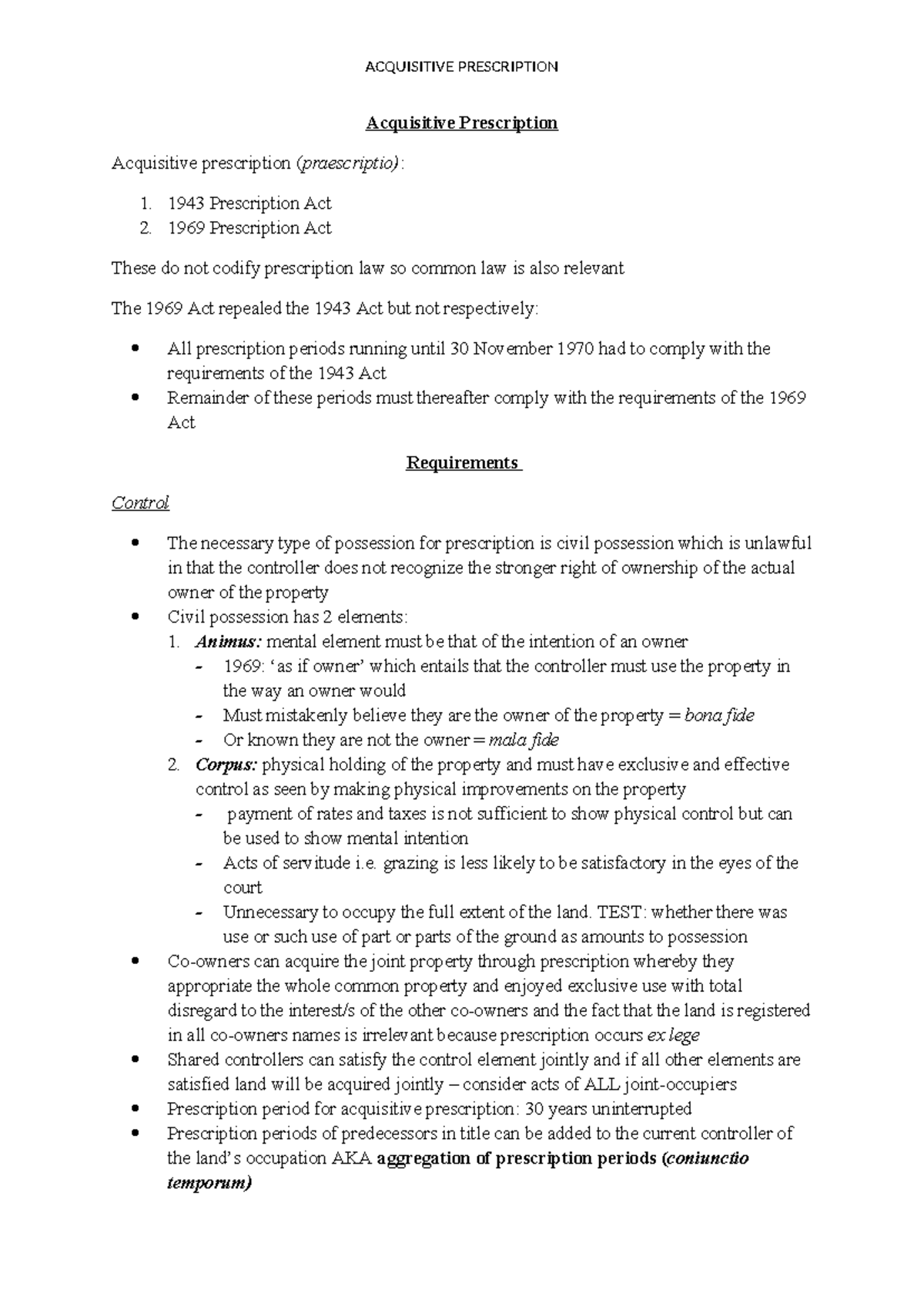 Acquisitive Prescription: Key Elements and Legal Framework Analysis ...