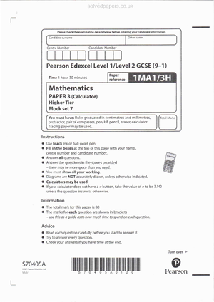 Gcse Prac1 Paper 2h Solutions Edexcel Gcse Mathematics Practice Tests Set 1 Paper 2h Gcse Prac1 Paper 2h Solutions Edexcel Gcse Mathematics Practice Tests Set 1 Paper 2h