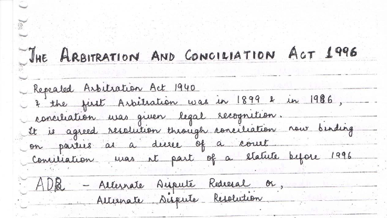 Arbitration and Conciliation Act - THE ARBITRATION AND CONCILIATION ACT ...