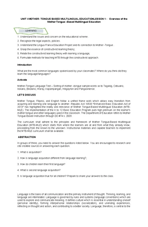 Lesson 2- MTB MLE- Curriculum Framework - Copy - LESSON 2-MTB ...