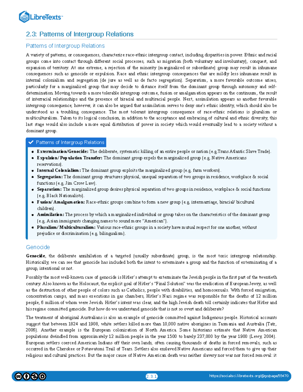 Race and Ethnic Relations in the U.S.: Patterns of Intergroup Relations ...