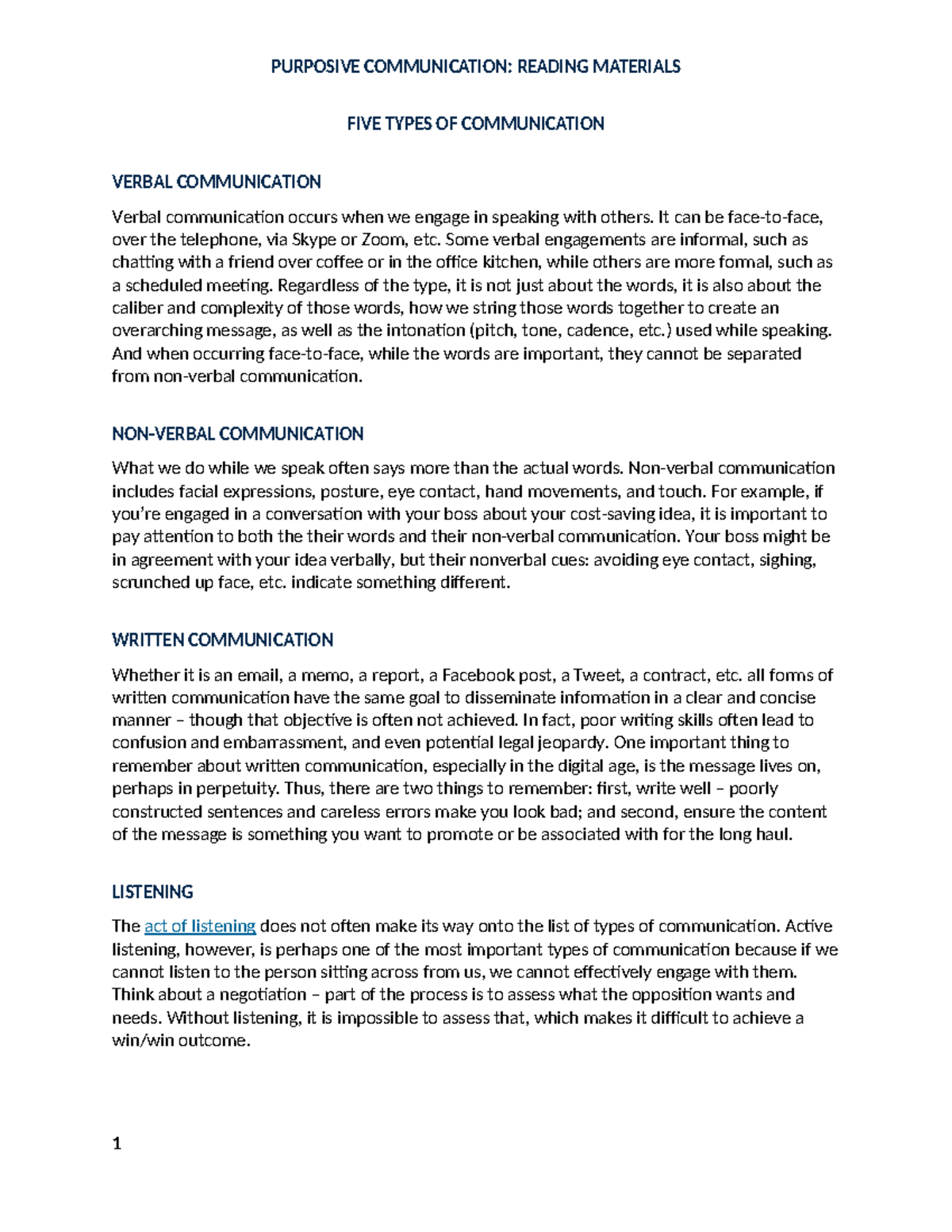 Types and Elements of Communication: A Comprehensive Overview - Studocu