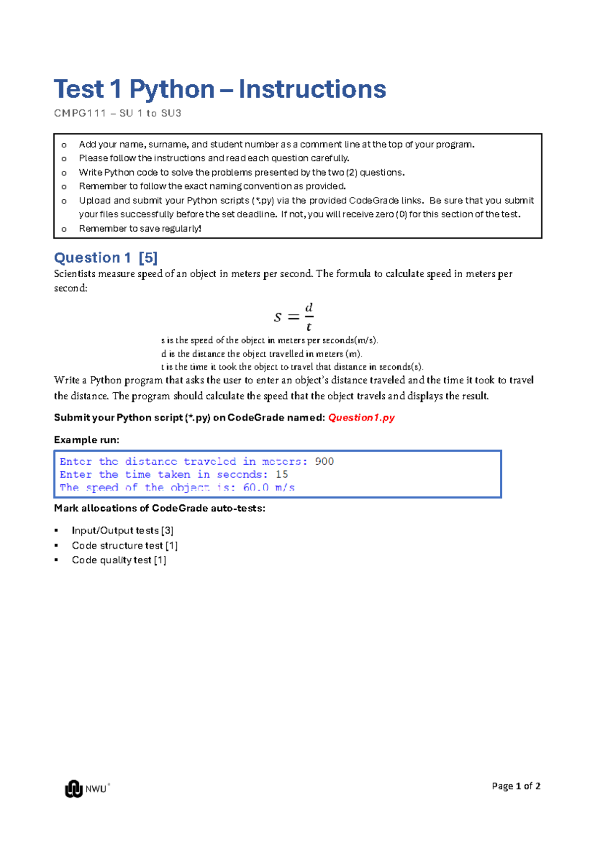 Test+1+Python Instructions+ E +final - Page 1 of 2 Test 1 Python ...