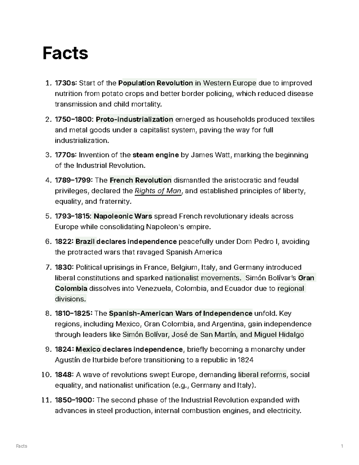 Political and Social Transformations in Europe & Latin America (HIST ...