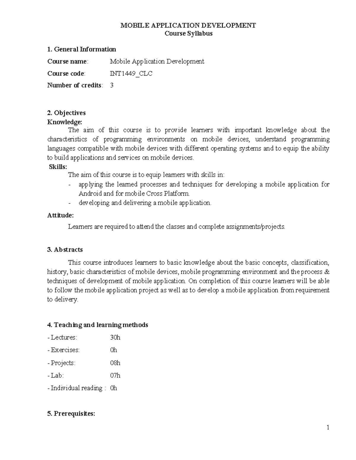 Mobile Application Development-CLC- Nmhung-2023 - MOBILE APPLICATION ...