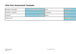 Risk Assessment Template Situation 2 - WHS Risk Assessment Template ...
