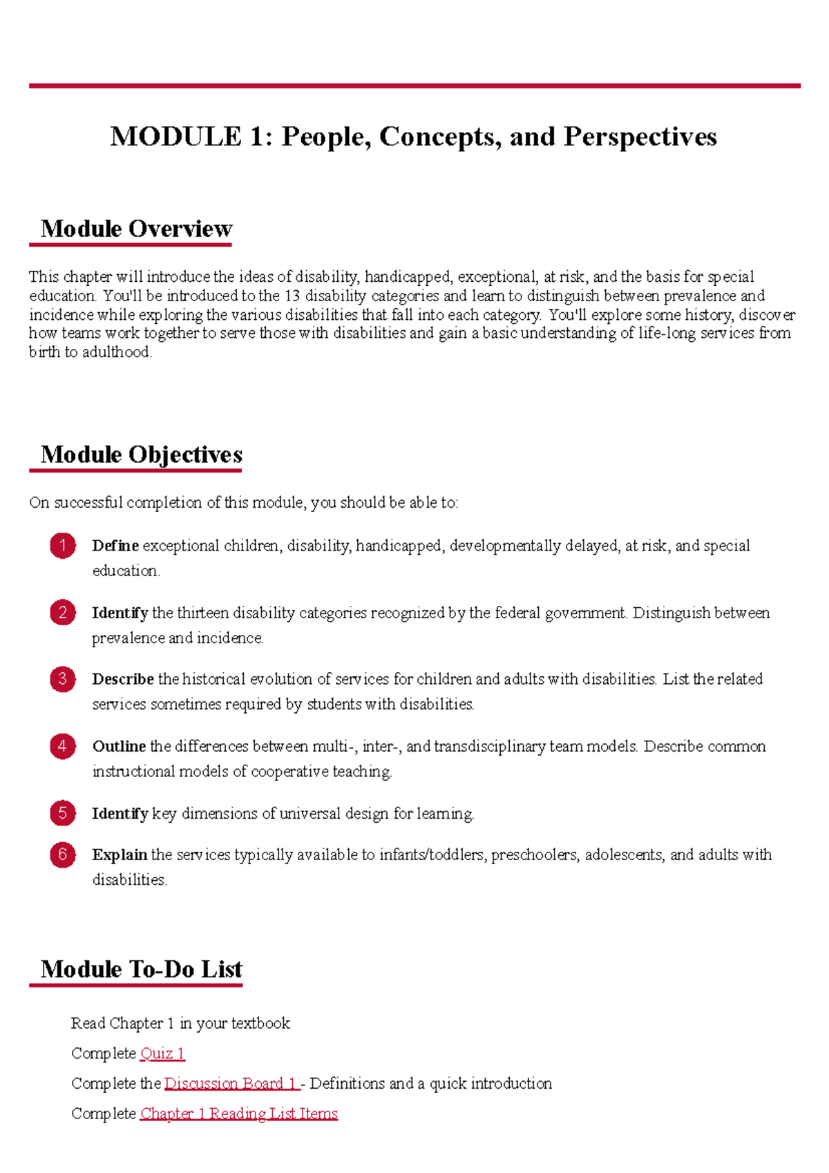 Module 1: Learning Guide on People, Concepts, and Disabilities - Studocu