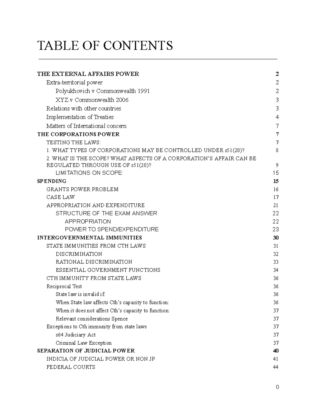 Constitutional Law Exam Notes (XYZ) - Key Cases & Principles - Studocu