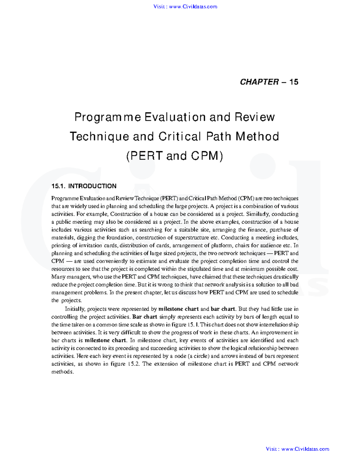 Title: CHAPTER 15: PERT and CPM Techniques in Project Management (OR ...