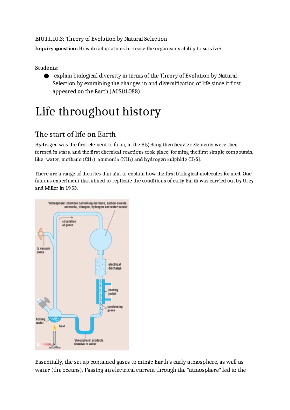 BIO11.10.3: Natural Selection and the Theory of Evolution - Studocu