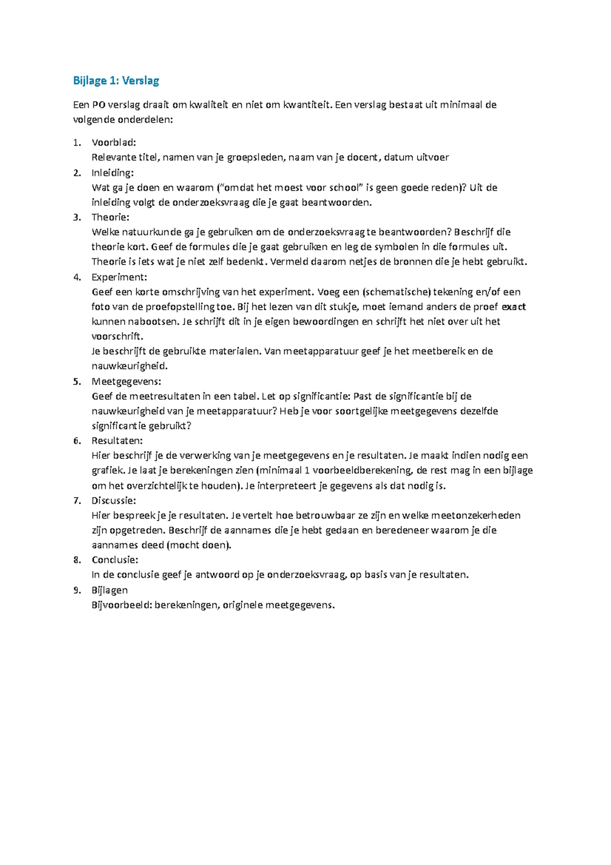 PO Verslag - Kwaliteitscriteria en Structuur - Studeersnel